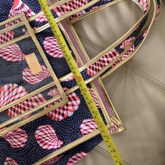 Lilly Pulitzer Seashell Print Tote navy pink resort bag beach vacation travel - Picture 11 of 16